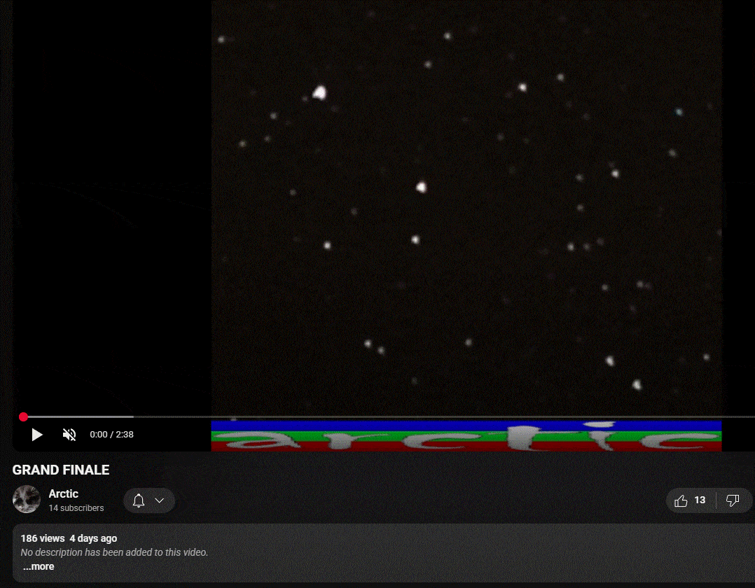YouTube page for the song